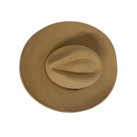 Lucca Hat Vegan Felt Wide Brim Rancher Western Cowboy Fedora Hat Desert Tan main image 4